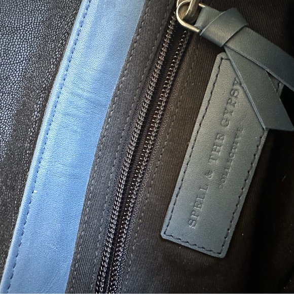 Spell Midnight Navy Shimmering Leather Bag - Picture 4 of 5